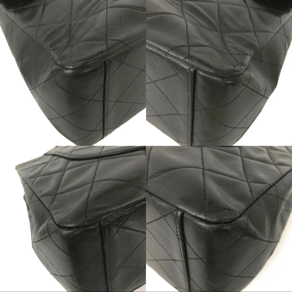 CHANEL Maxi Jumbo 34 Quilted Matelasse XL Lambskin vintage Crossbody flap Bag CC - Picture 10 of 15